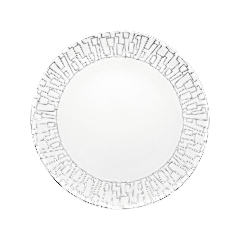 Rosenthal Porcelain White & Platinum "TAC" Skin Dinner Platter 11.5 Inch  NWT